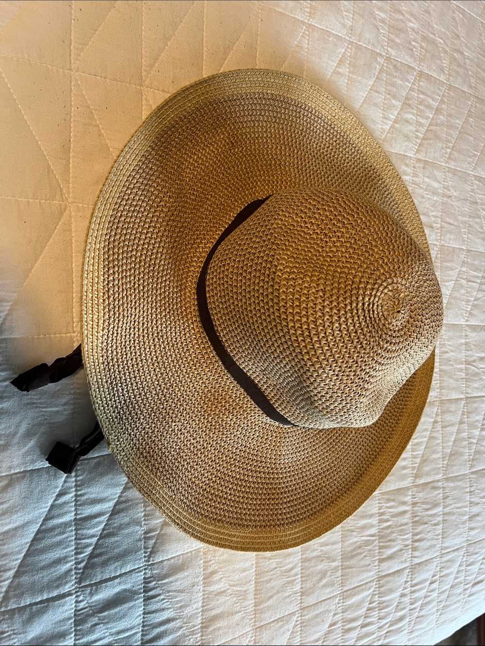 Smith & Hawken Natural Straw Sun Hat with Black Band
